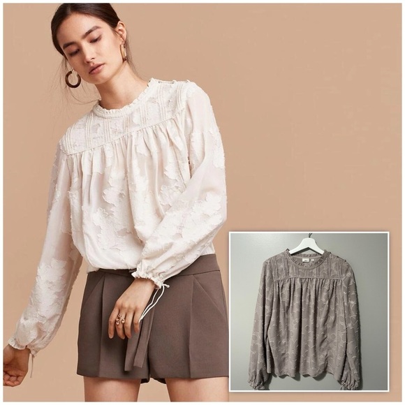 Wilfred Lourdes Long Sleeve Blouse Silk Taupe - Picture 1 of 12